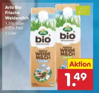 Netto Marken-Discount Arla Bio Frische Weidemilch 1 Liter Angebot