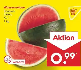 Netto Marken-Discount Wassermelone Spanien/ Italien, KI. I 1 kg Angebot