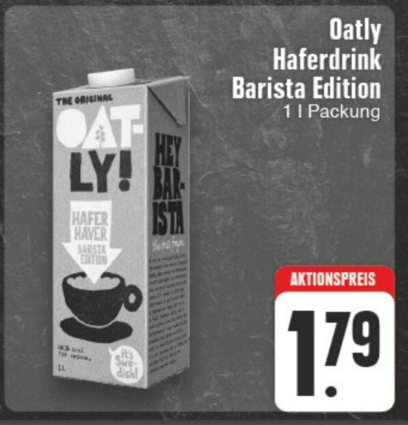 Edeka Wegner Oatly Haferdrink Barista Edition 1L Packung Angebot