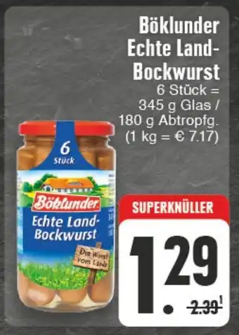 Edeka Wegner Böklunder Echte Land-Bockwurst 345g Angebot