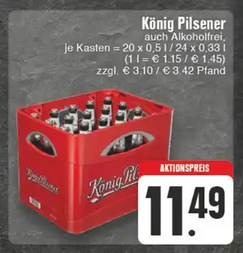 Edeka Wegner König Pilsener auch Alkoholfrei, 20*500/24*330ml Angebot