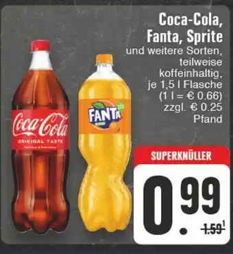 Edeka Wegner Coca-Cola, Fanta, Sprite 1.5L Angebot