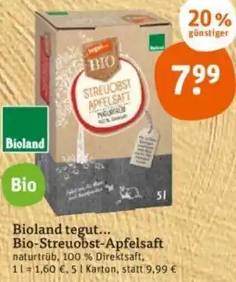 tegut Bioland tegut... Bio-Streuobst-Apfelsaft 5 L Karton Angebot