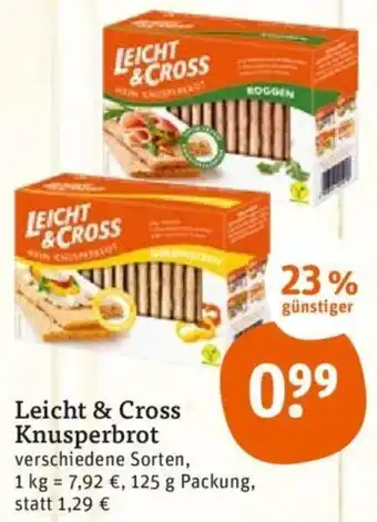 tegut Leicht & Cross Knusperbrot 125 g Packung Angebot