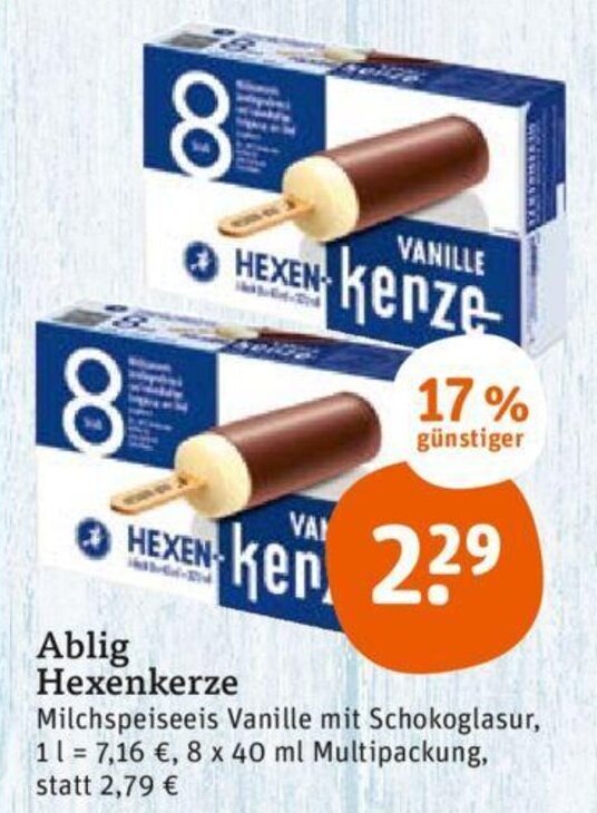 tegut Ablig Hexenkerze 8x40 ml Multipackung Angebot