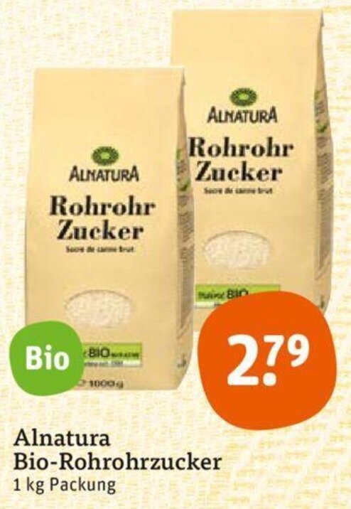 tegut Alnatura Bio-Rohrohrzucker 1 kg Packung Angebot