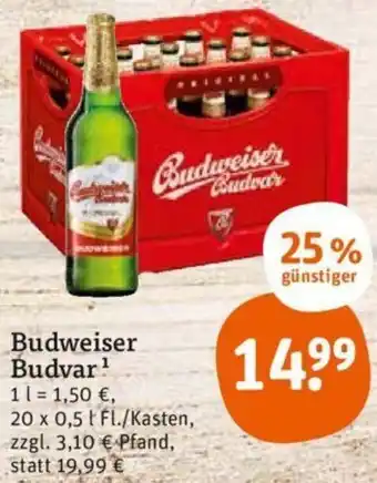 tegut Budweiser Budvar 20 x 0,5 L Fl./Kasten, Angebot