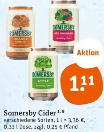 tegut Somersby Cider 0,33 L Dose Angebot