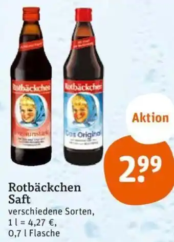 tegut Rotbäckchen Saft 0,7 L Flasche Angebot