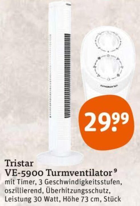 tegut Tristar VE-5900 Turmventilator Angebot