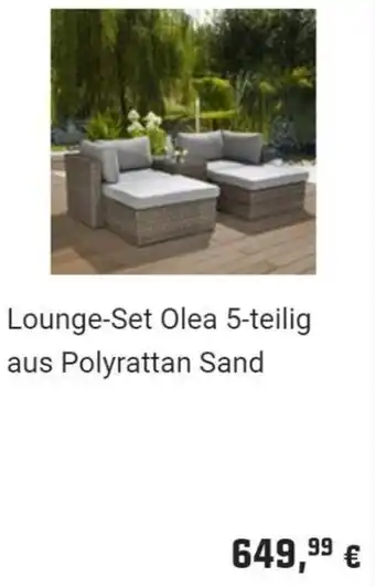 OBI Lounge-Set Olea 5-teilig aus Polyrattan Sand Angebot