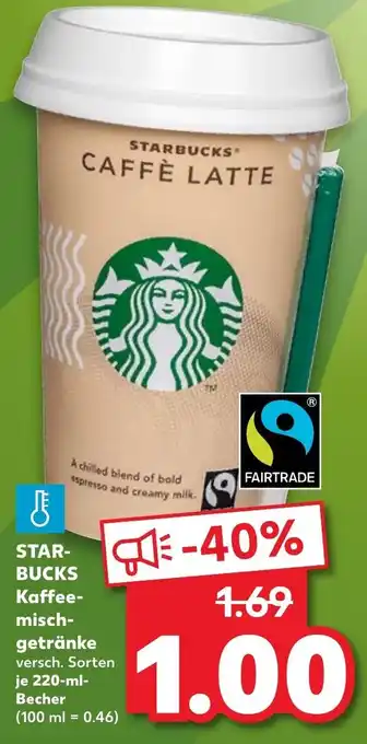 Kaufland Starbucks Kaffeemischgetränke 220ml Becher Angebot