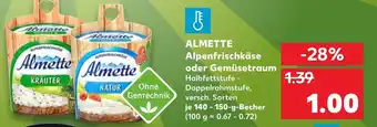 Kaufland Almette Alpenfrischkäse oder Gemüsetraum 140-150g Becher Angebot