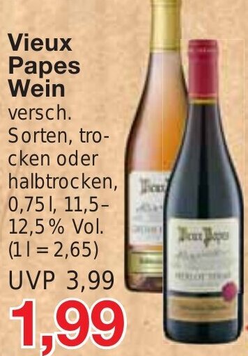 Jawoll Vieux Papes Wein 0,75 L Angebot