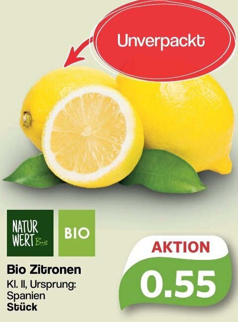 Famila Nord West NATUR WERT Bio Zitronen Angebot