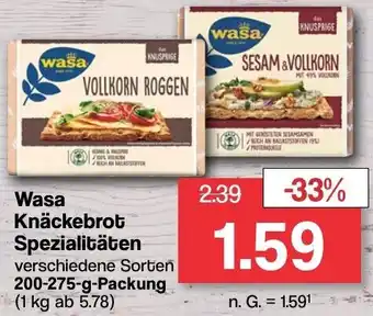 Famila Nord West Wasa Knäckebrot Spezialitäten 200-275-g-Packung Angebot