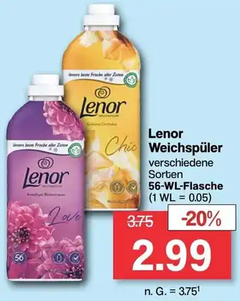 Famila Nord West Lenor Weichspüler 56 WL Flasche Angebot