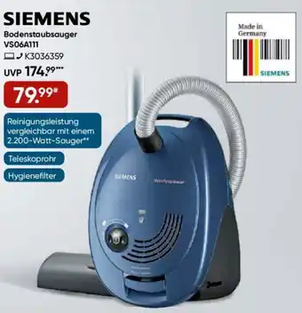 Galeria SIEMENS Bodenstaubsauger VS06A111 Angebot