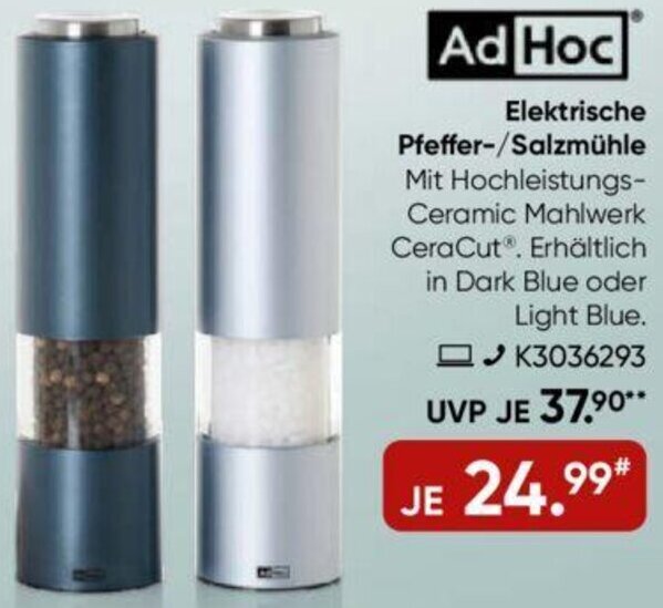 Galeria Ad Hoc Elektrische Pfeffer-/Salzmühle Angebot