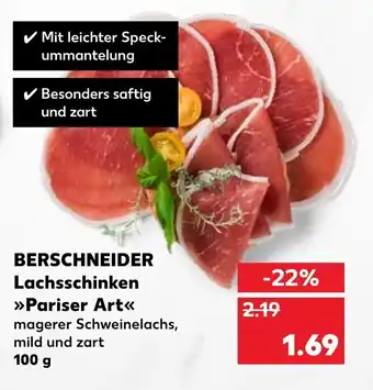 Kaufland Berschneider Lachsschinken Pariser Art 100g Angebot