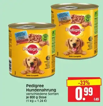 Edeka Herkules Pedigree Hundenahrung 800g Dose Angebot