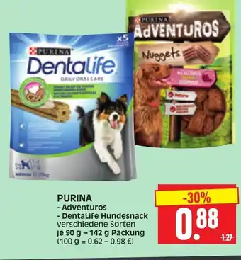 Edeka Herkules Purina Adventuros oder DentaLife Hundesnack 90-142g Angebot