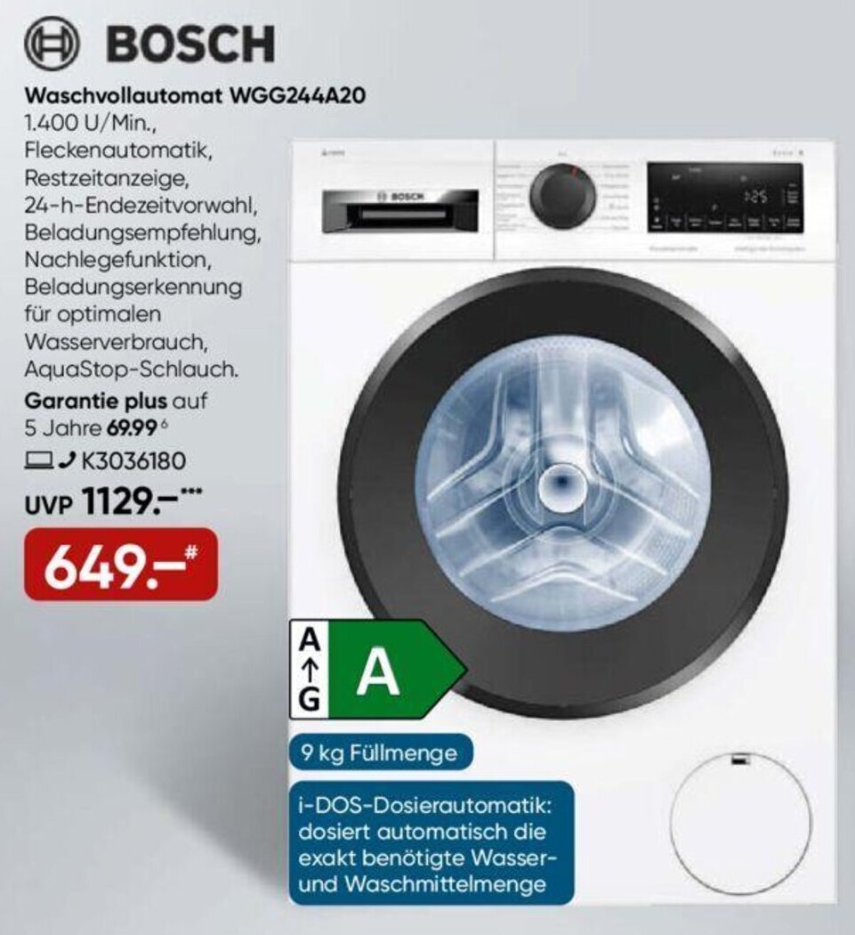 Galeria BOSCH Waschvollautomat WGG244A20 Angebot