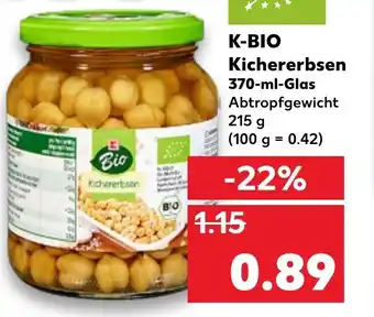 Kaufland K-Bio Kichererbsen 370ml Angebot