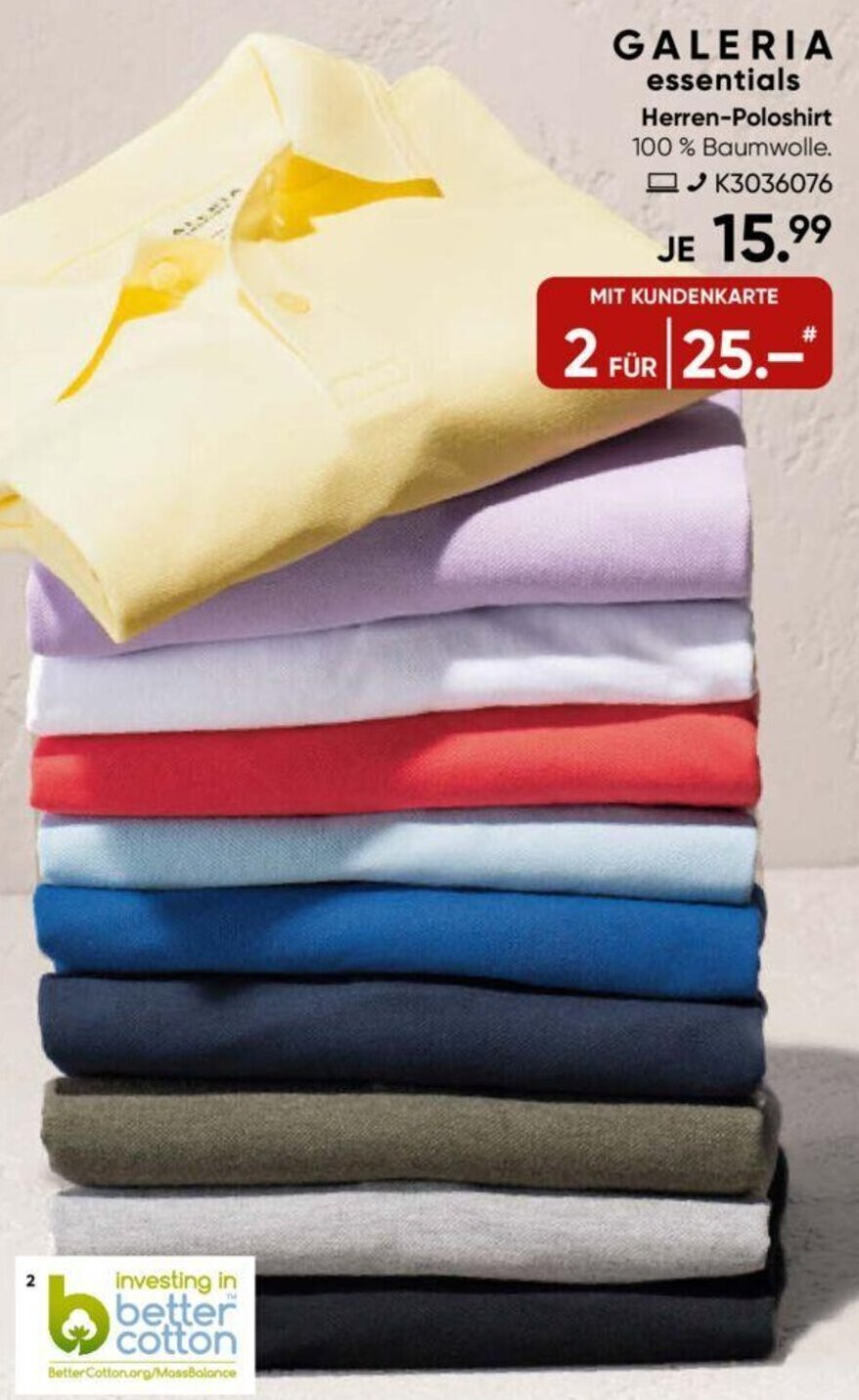 Galeria GALERIA essentials Herren-Poloshirt Angebot