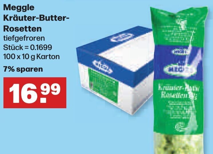 Handelshof Meggle Kräuter-Butter- Rosetten 100 x 10 g Karton Angebot