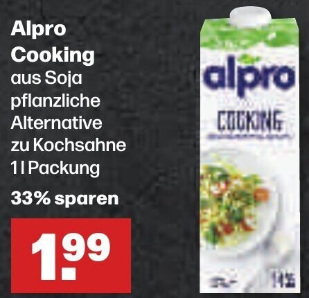 Handelshof Alpro Cooking 1 L Packung Angebot
