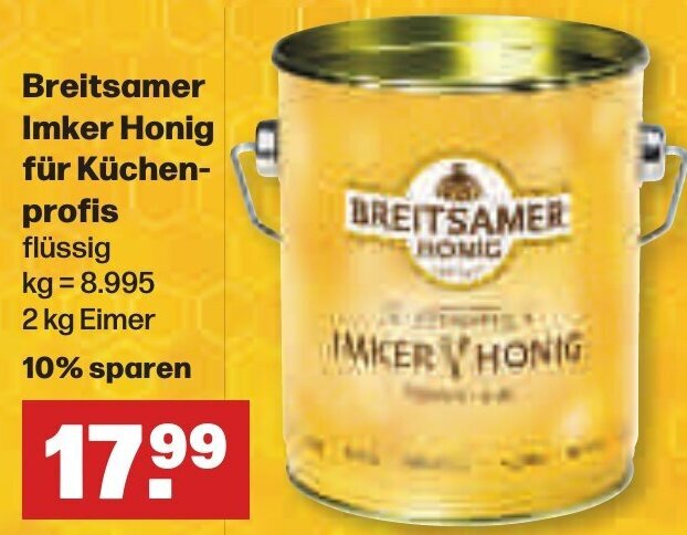 Handelshof Breitsamer Imker Honig für Küchen-profis 2 kg Eimer Angebot