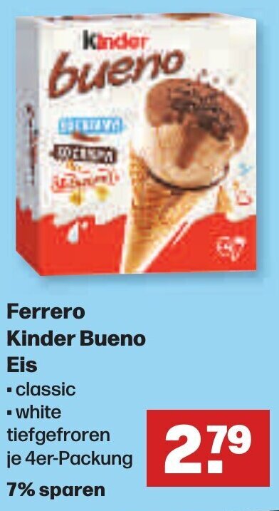 Handelshof Ferrero Kinder Bueno Eis 4er Packung Angebot