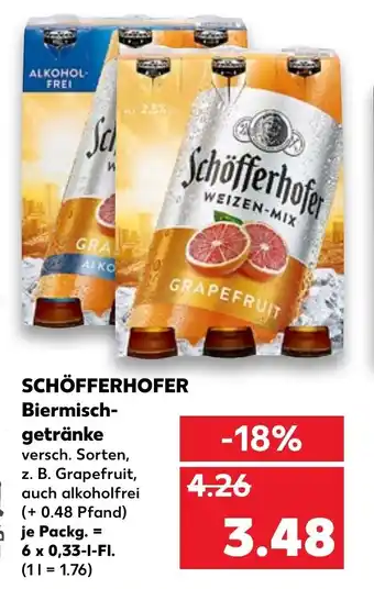 Kaufland Schöfferhofer Biermischgetränke 6x0,33L Angebot