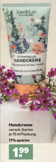 Handelshof Jean & Len Handcreme 75 ml Packung Angebot
