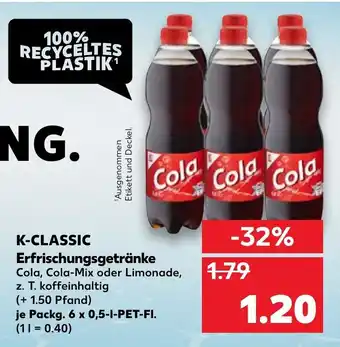 Kaufland K-Classic Erfrischungsgetränke 6x0,5L Angebot