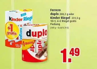 Markant Ferrero Duplo oder Kinder Riegel Angebot