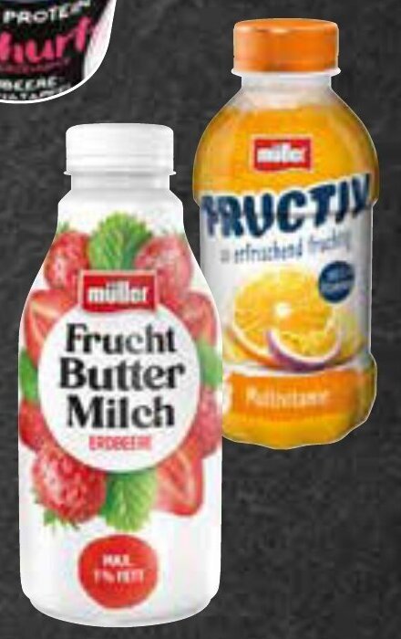 AEZ Müller Fruchtbuttermilch oder Müller Fructiv 500 g/440 ml Flasche Angebot