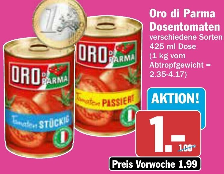 AEZ Oro di Parma Dosentomaten 425 ml Dose Angebot
