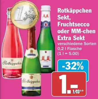 AEZ Rotkäppchen Sekt, Fruchtsecco oder MM-chen Extra Sekt 0,2 L Flasche Angebot