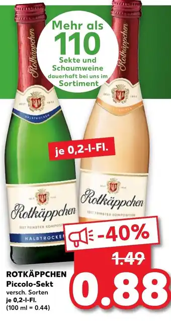 Kaufland Rotkäppchen Piccolo Sekt 0,2L Angebot