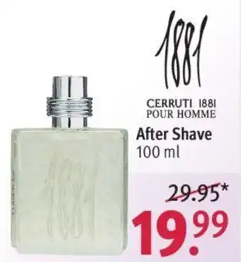 Rossmann CERRUTI 1881 POUR HOMME After Shave 100 ml Angebot