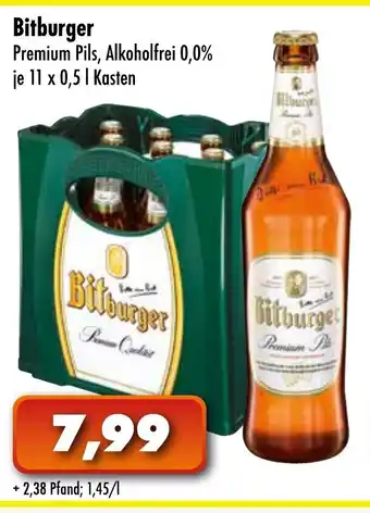 Lösch Depot Bitburger Premium Pils, Alkoholfrei 0,0% 11x0,5L Angebot