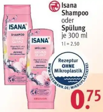 Rossmann Isana Shampoo oder Spülung 300 ml Angebot