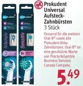 Rossmann Prokudent Universal Aufsteck-Zahnbürsten 3 Stück Angebot