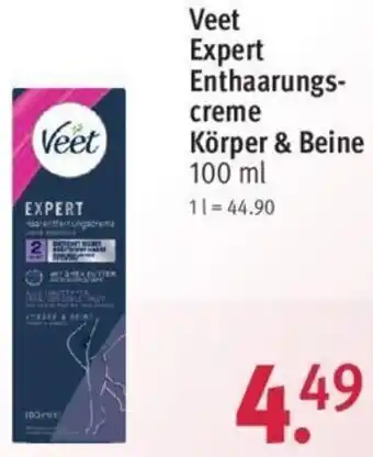 Rossmann Veet Expert Enthaarungscreme Körper & Beine 100 ml Angebot