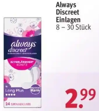 Rossmann Always Discreet Einlagen 8-30 Stück Angebot