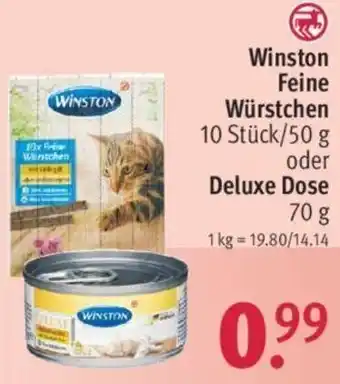 Rossmann Winston Feine Würstchen 10 Stück/50 g oder Deluxe Dose 70 g Angebot