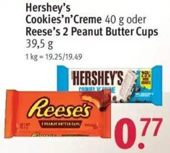 Rossmann Hershey's Cookies'n'Creme 40 g oder Reese's 2 Peanut Butter Cups 39,5 g Angebot