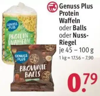 Rossmann Genuss Plus Protein Waffeln oder Balls oder Nuss- Riegel 45-100 g Angebot